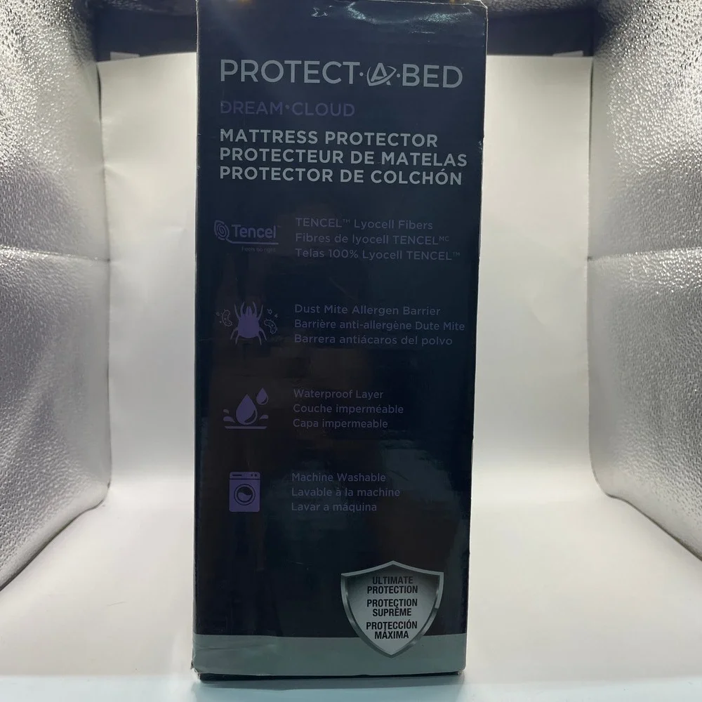 Protect-A-Bed Dream-Cloud Mattress Protector Queen White NEW Waterproof Tencel